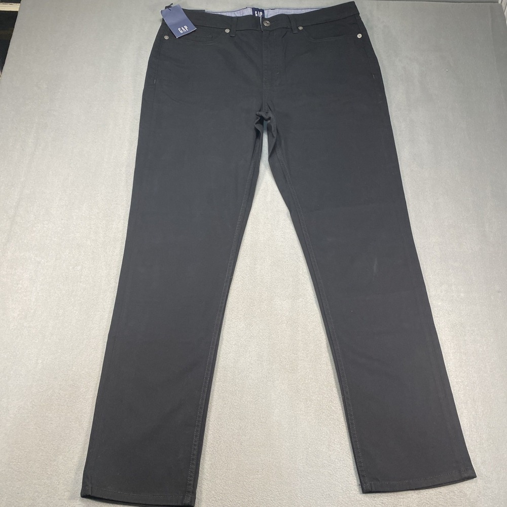 Gap Men's Chino Pants 36x32 Black Soft Stretch Twill Classic Style Slim Fit‎ NWT